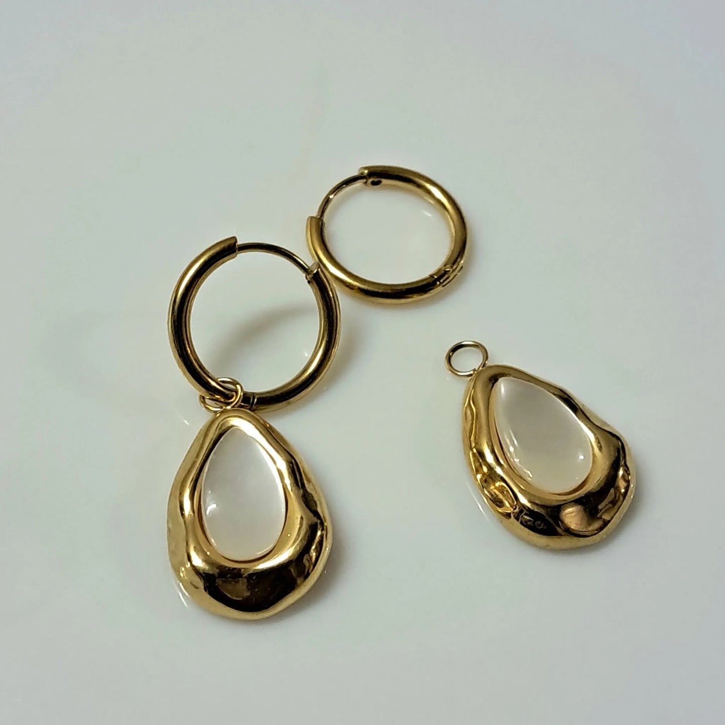 DualCharm Drop Hoops Earrings