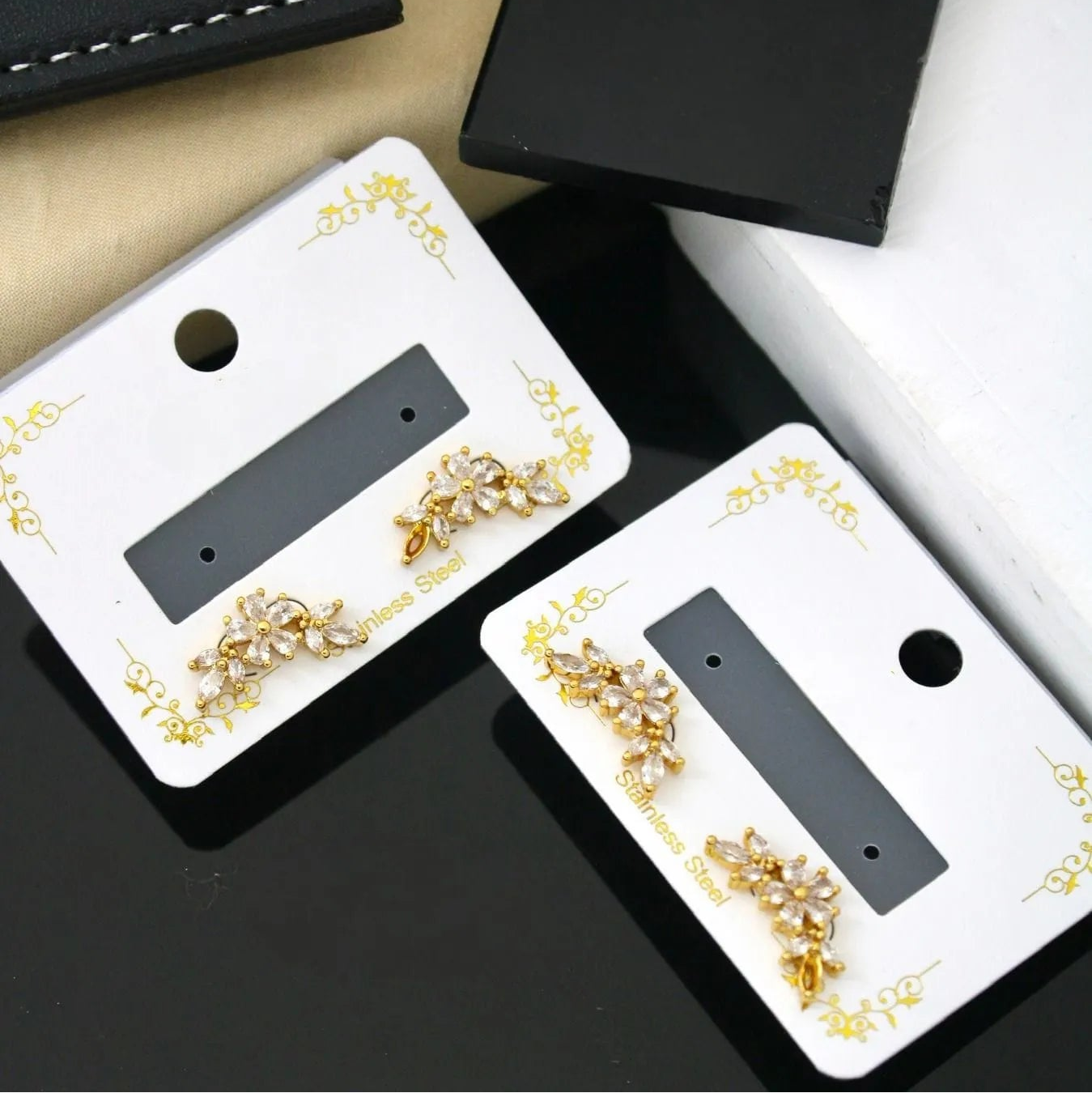 Golden Floral Sweep Earrings