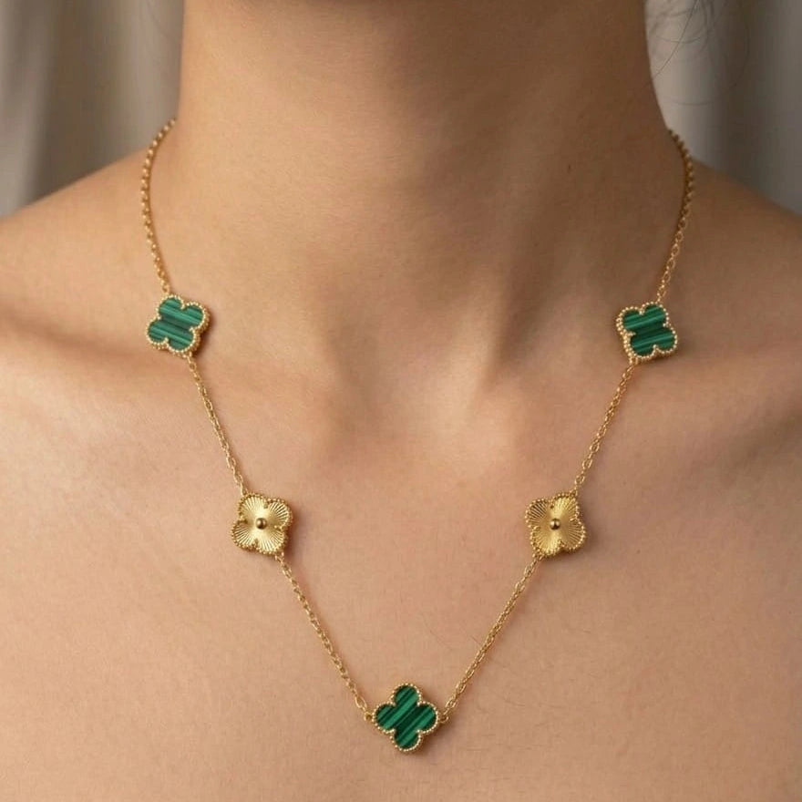 Emerald Clover Elegance Necklace