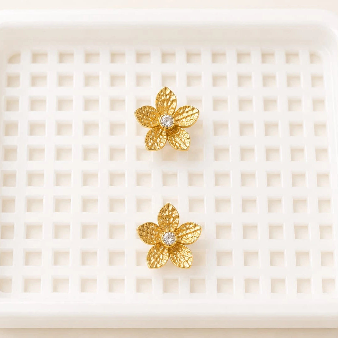 Florielle Crystal Blossom Stud Earrings