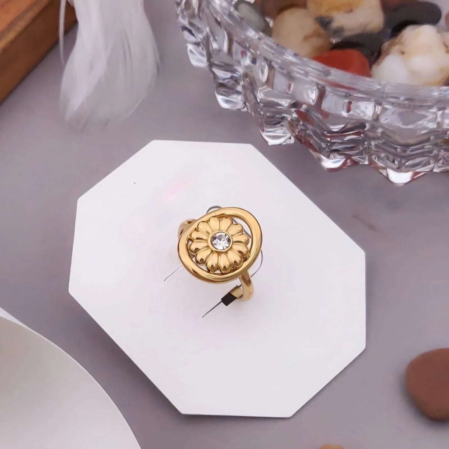 Flora Halo Medallion Ring