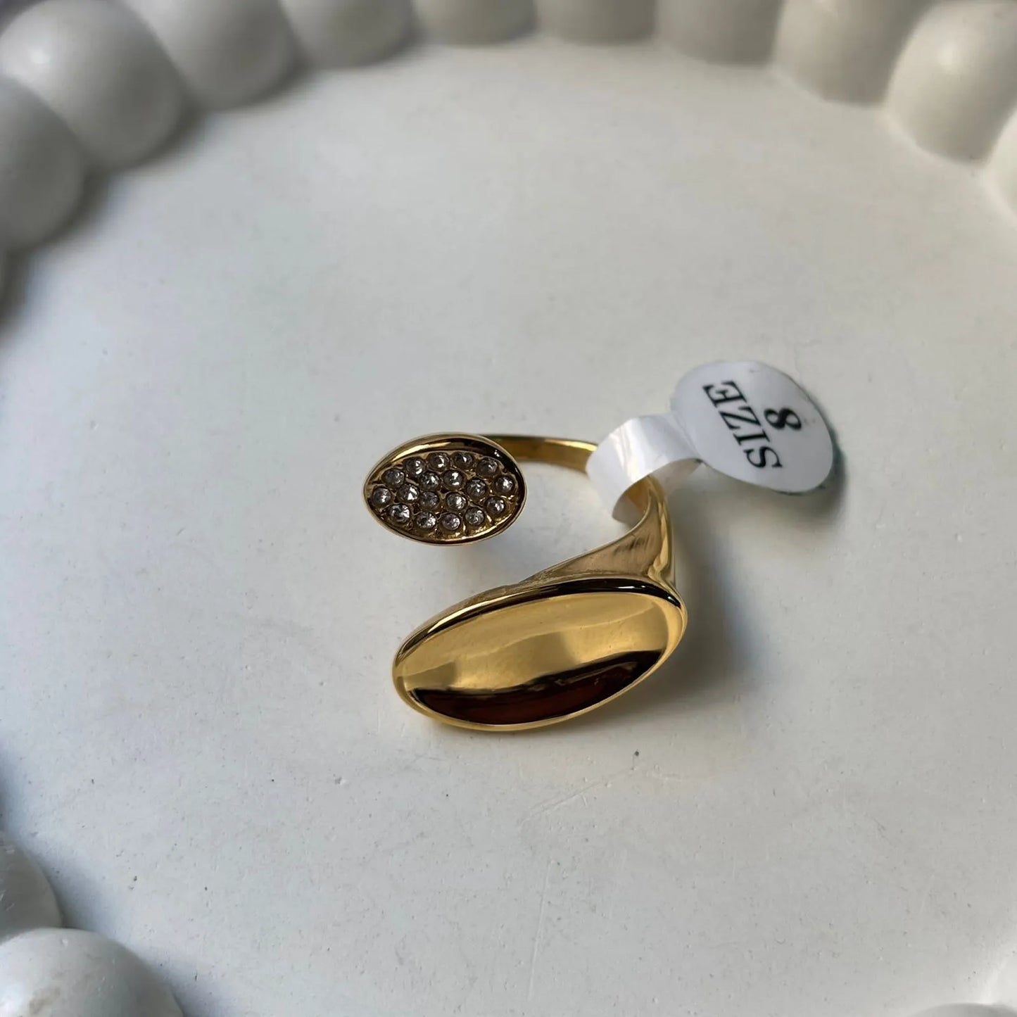 Modern Dual-Finish Adjustable Anti-Tarnish Ring