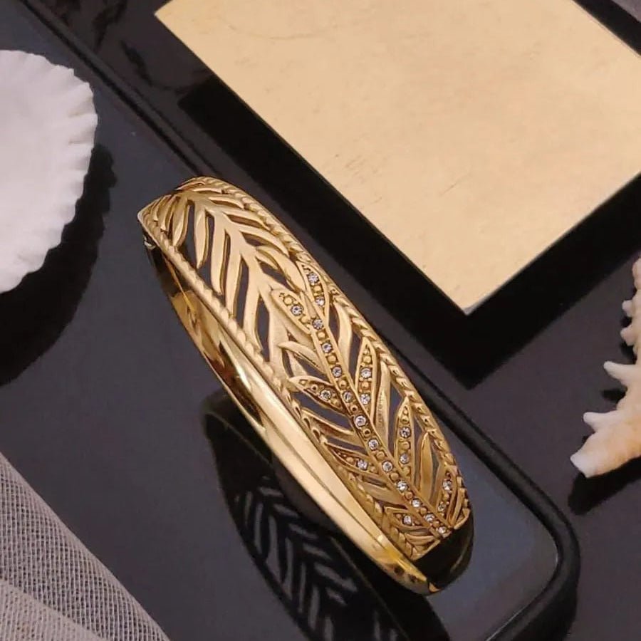 Gold Leaf Diamond Kada