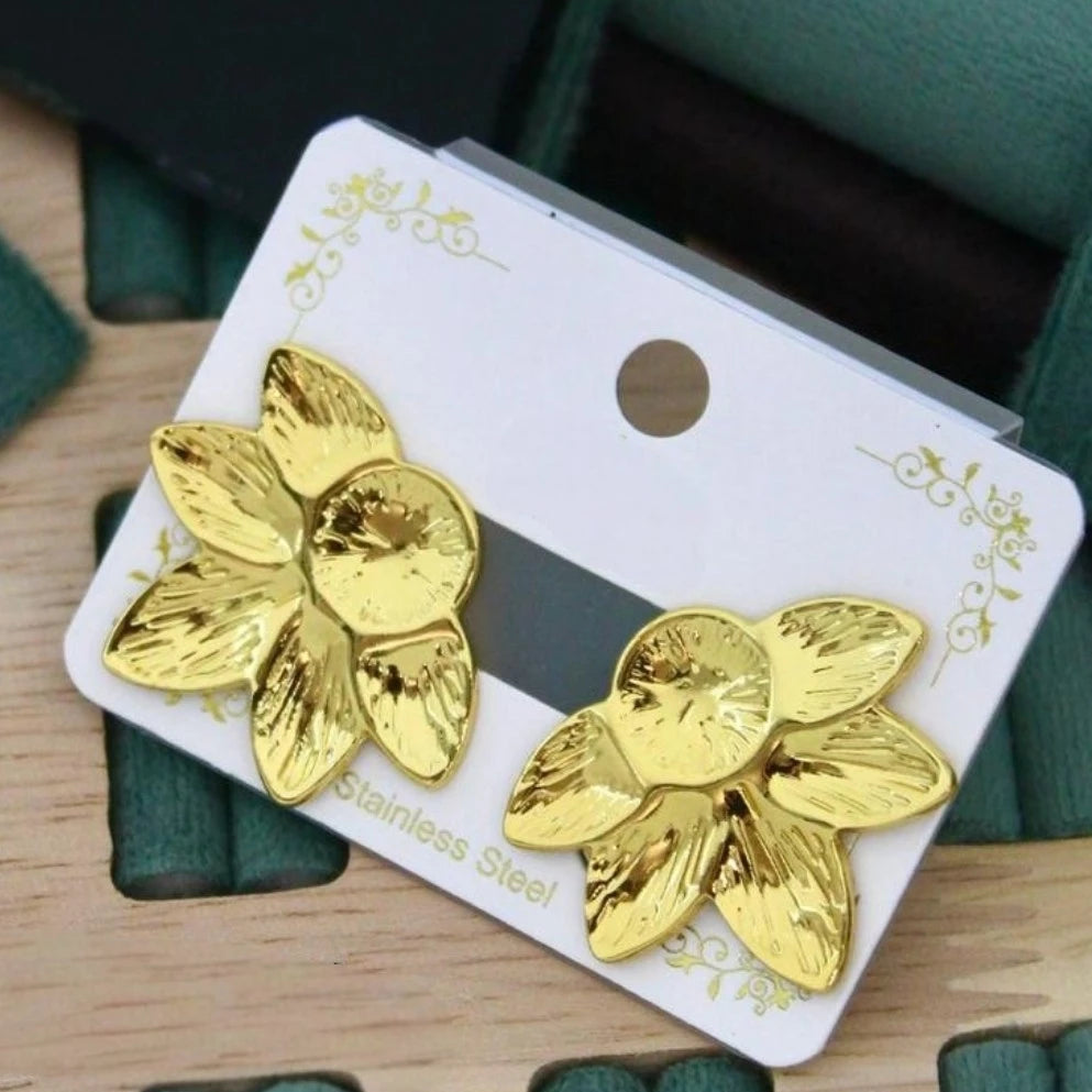 Golden Bloom Petal Earrings
