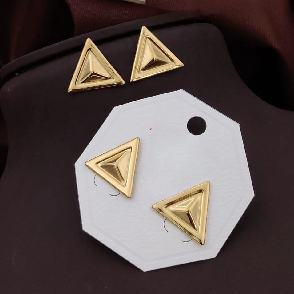 Golden Triangle Stud Earrings