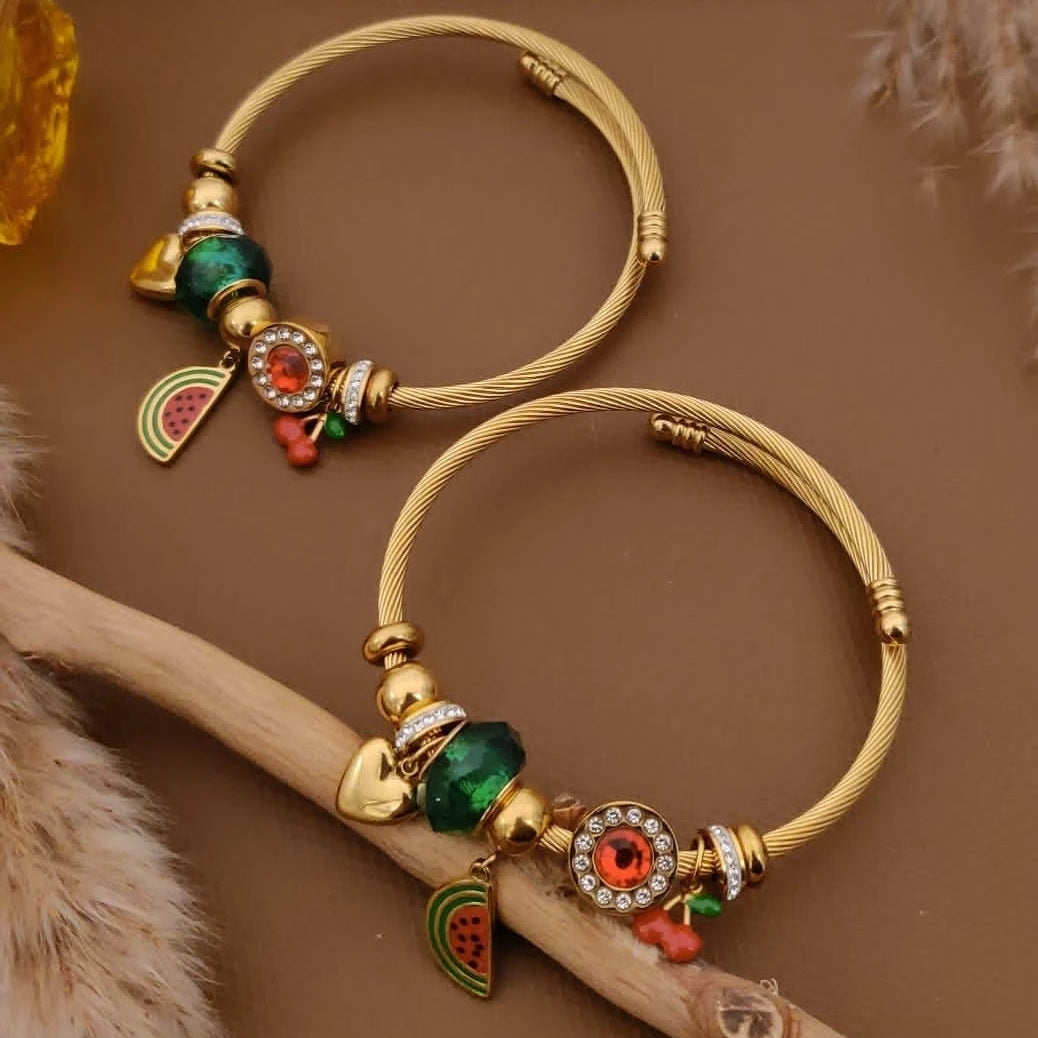 Golden Watermelon Charm Kada