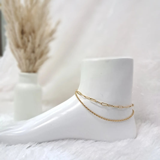 Golden Double Anklet Chain