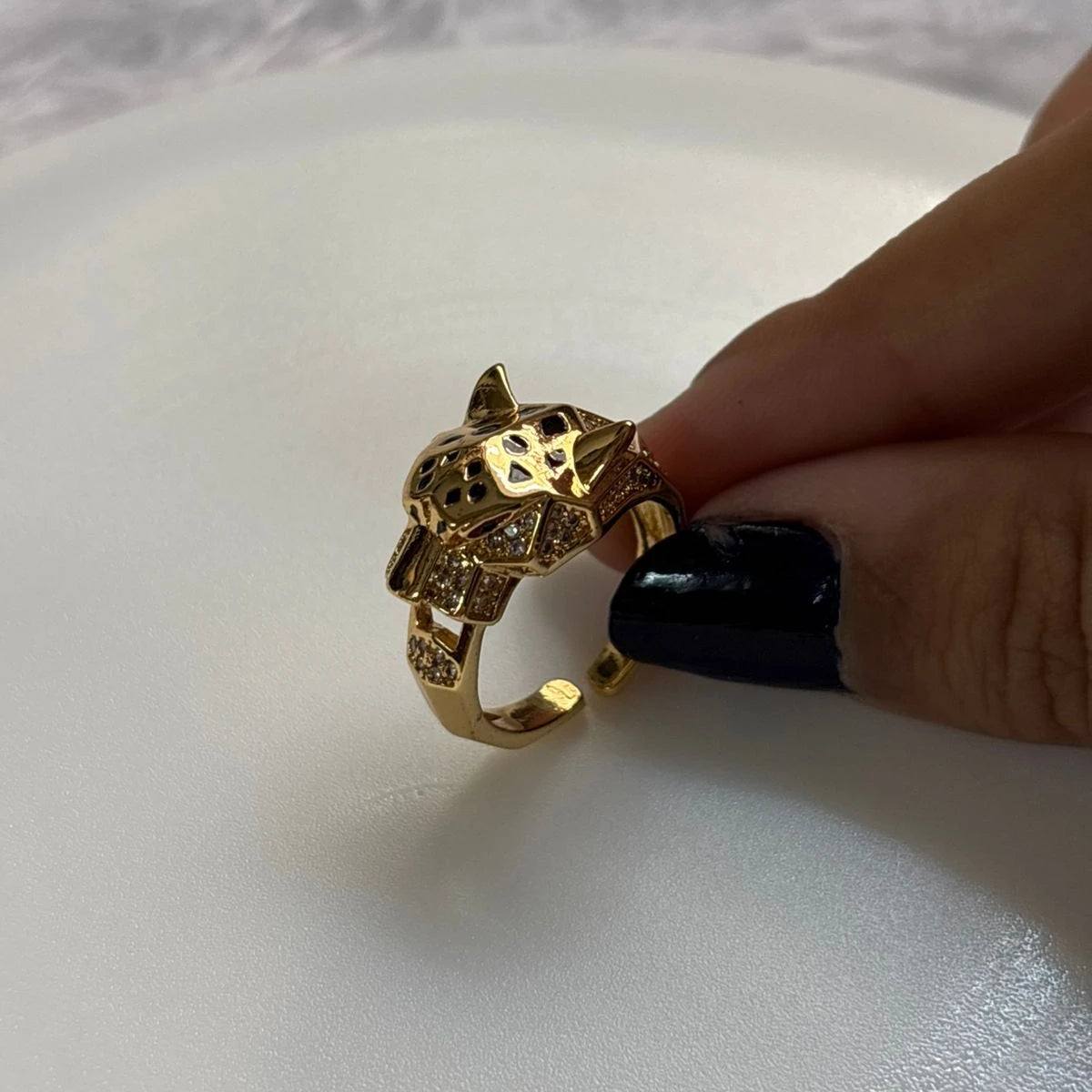 Golden Leopard Guardian Ring