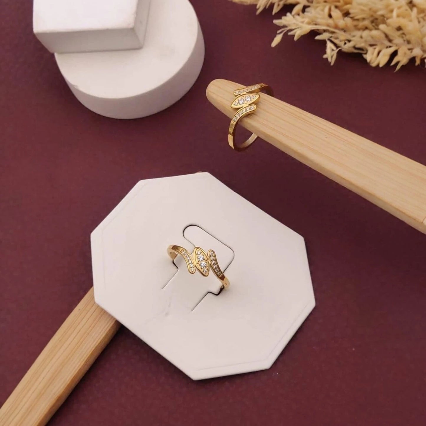 Golden Serpent Curve Ring