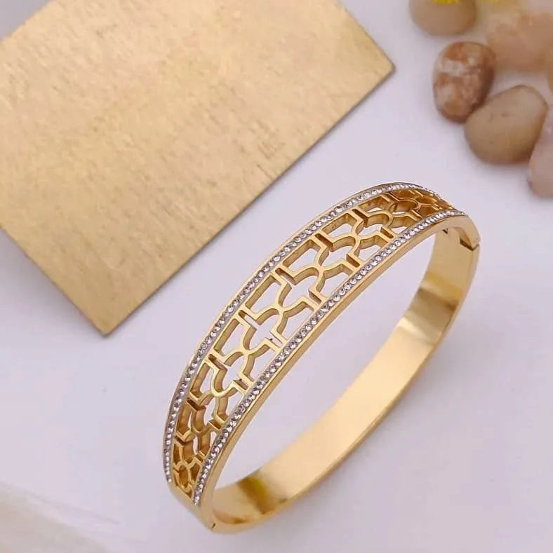 Lattice Diamond Gold Kada