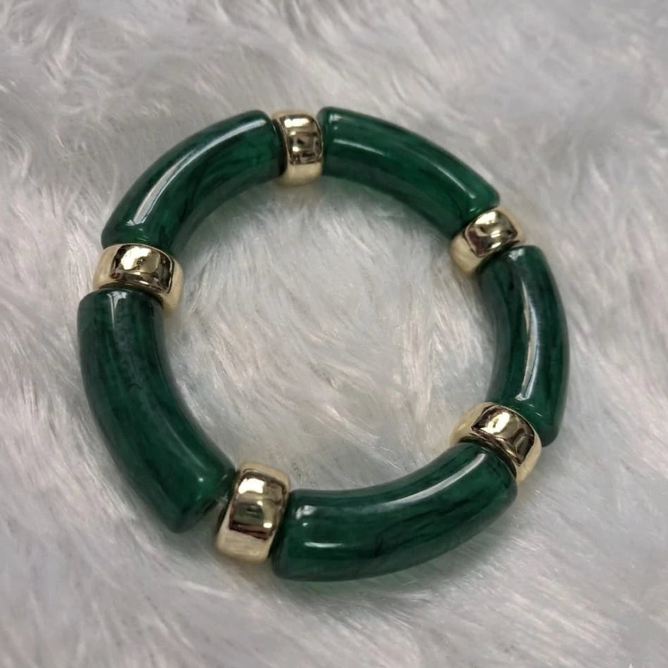 Emerald Glow Tube Bracelet