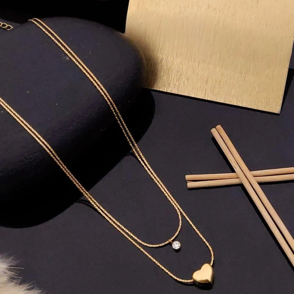 Lumina Heart Duo Layered Necklace