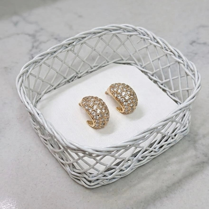 Luxe Pavé Half Hoop Earrings