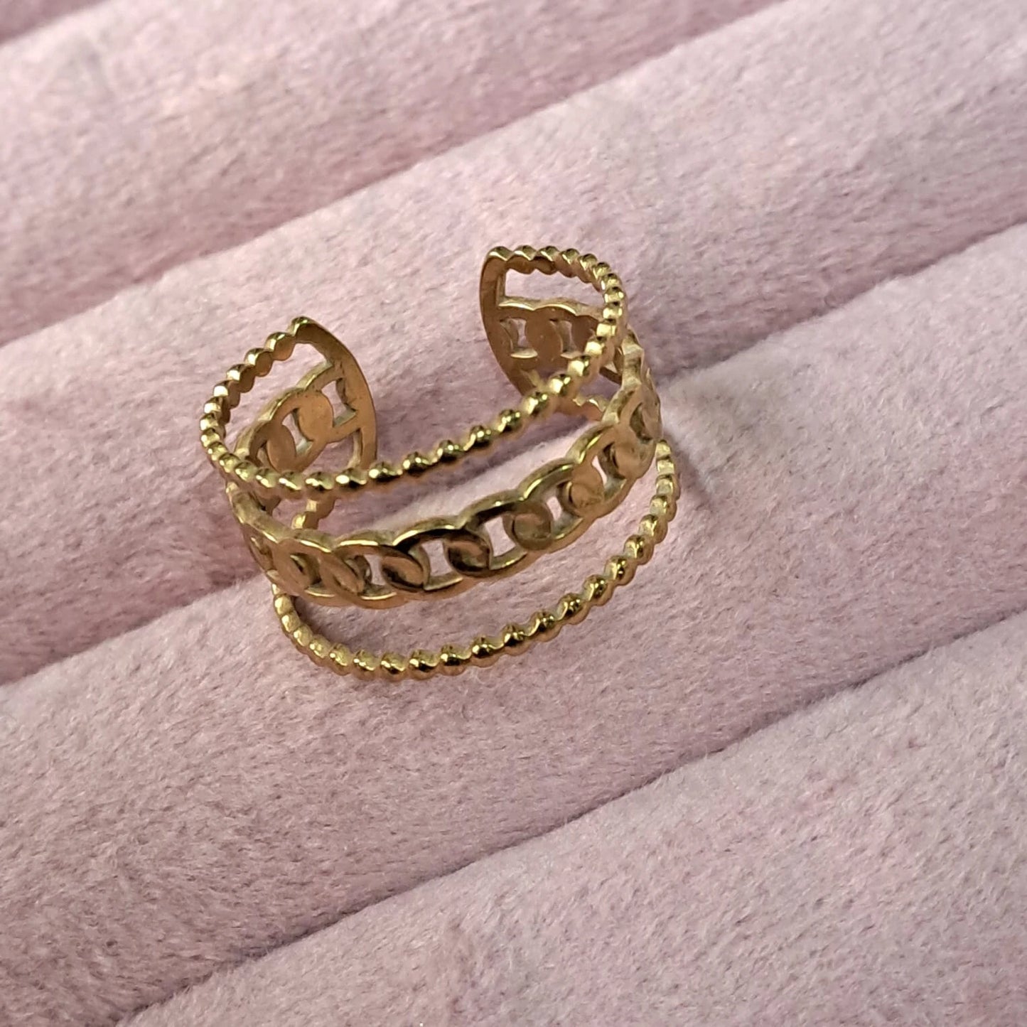 Luxury Chain Double Band Ring