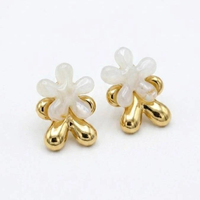 Pearl Bloom Abstract Earrings