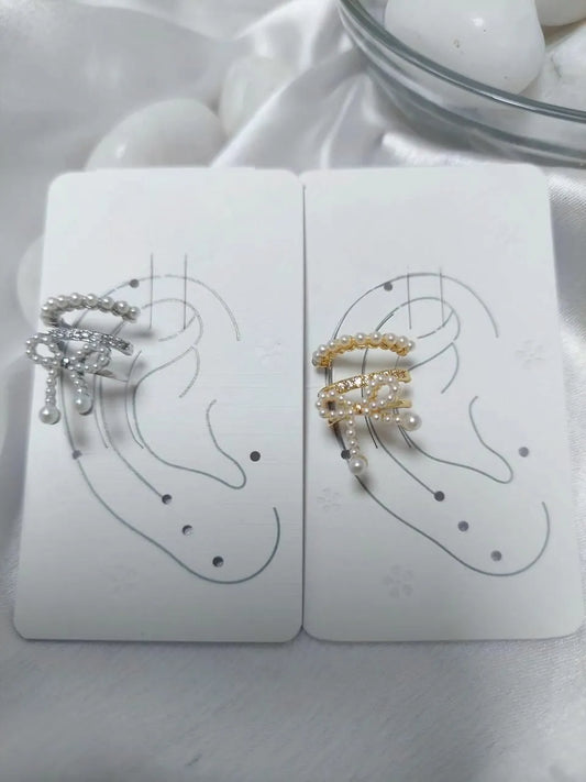 Elegant Pearl Earrings  Silver & Gold