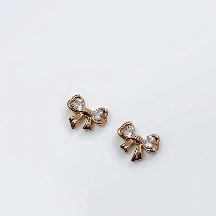 Roselle Crystal Bow Stud Earrings