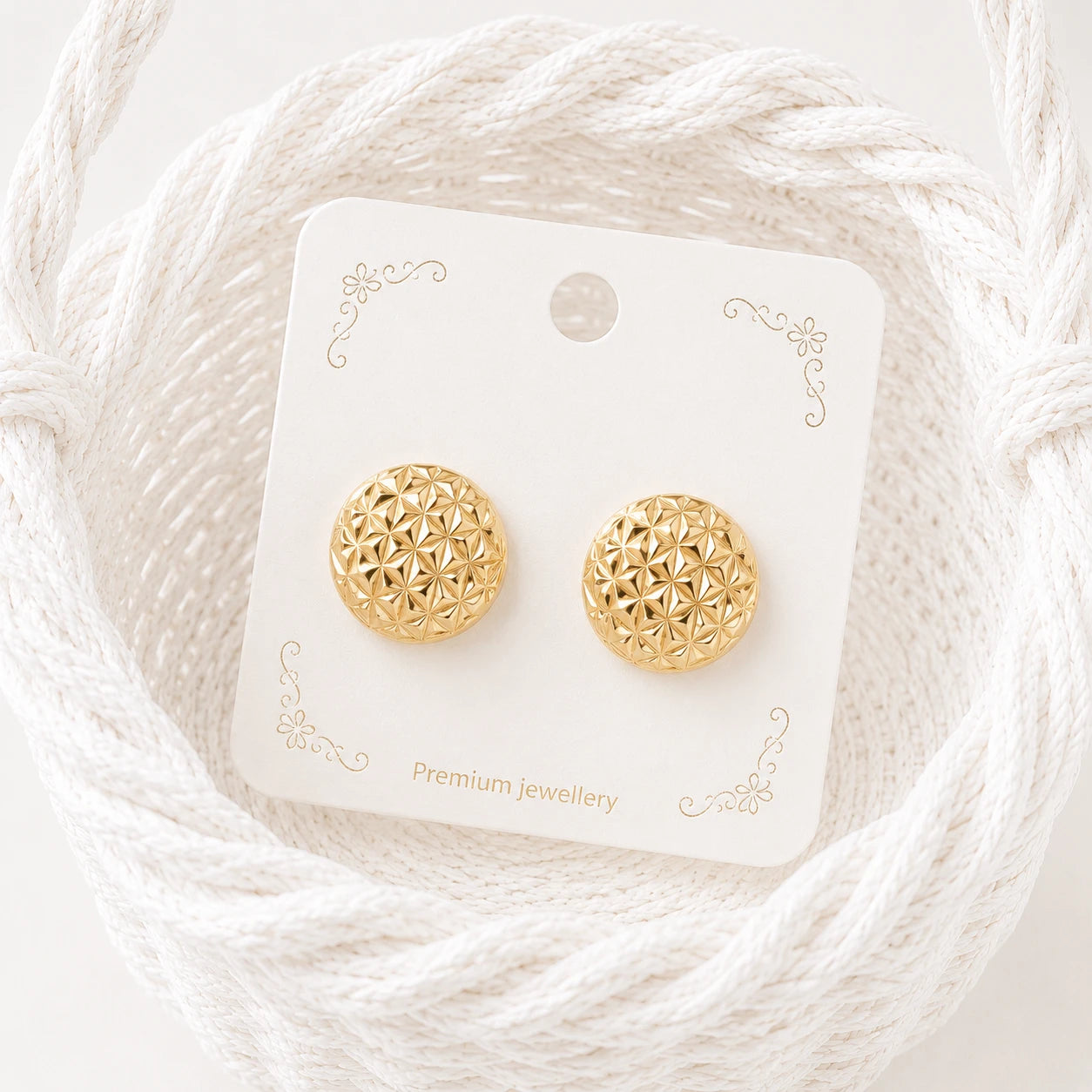 Royal Geo Gold Stud Earrings