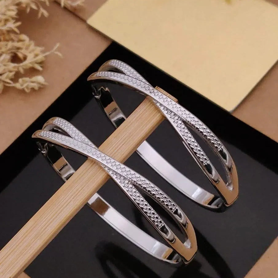 Silver Criss Cross Kada