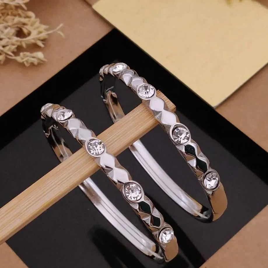 Silver Diamond Studded Kada