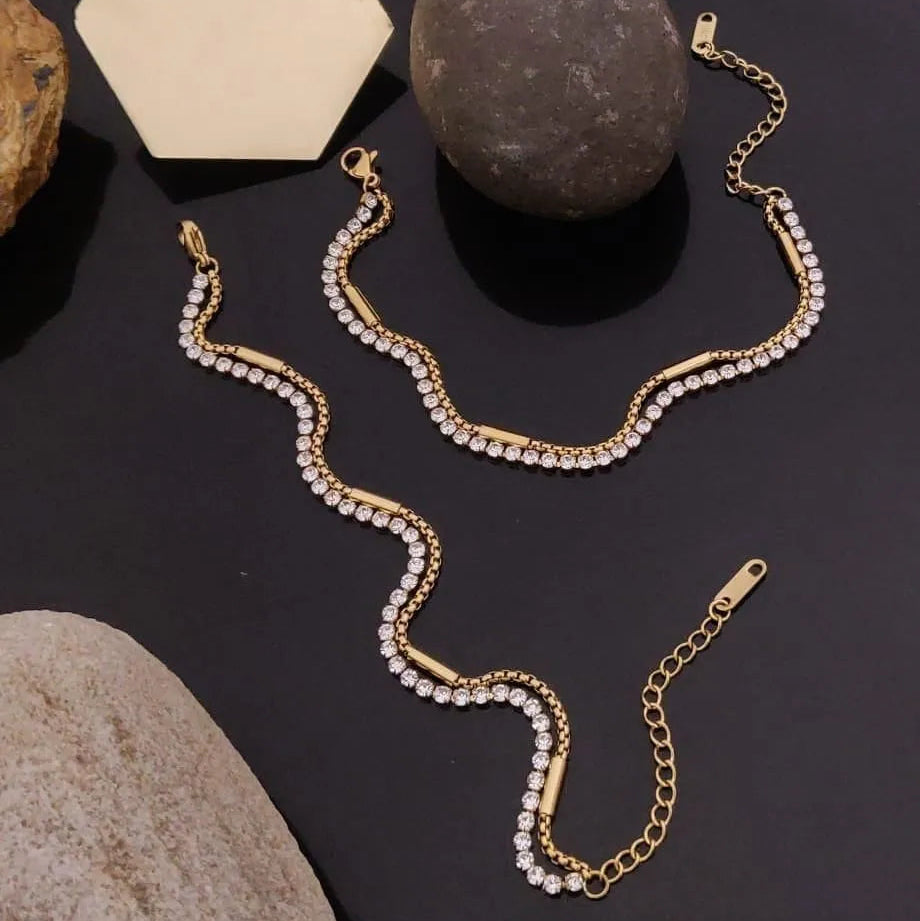 Sparkling Gold Tennis Bracelets
