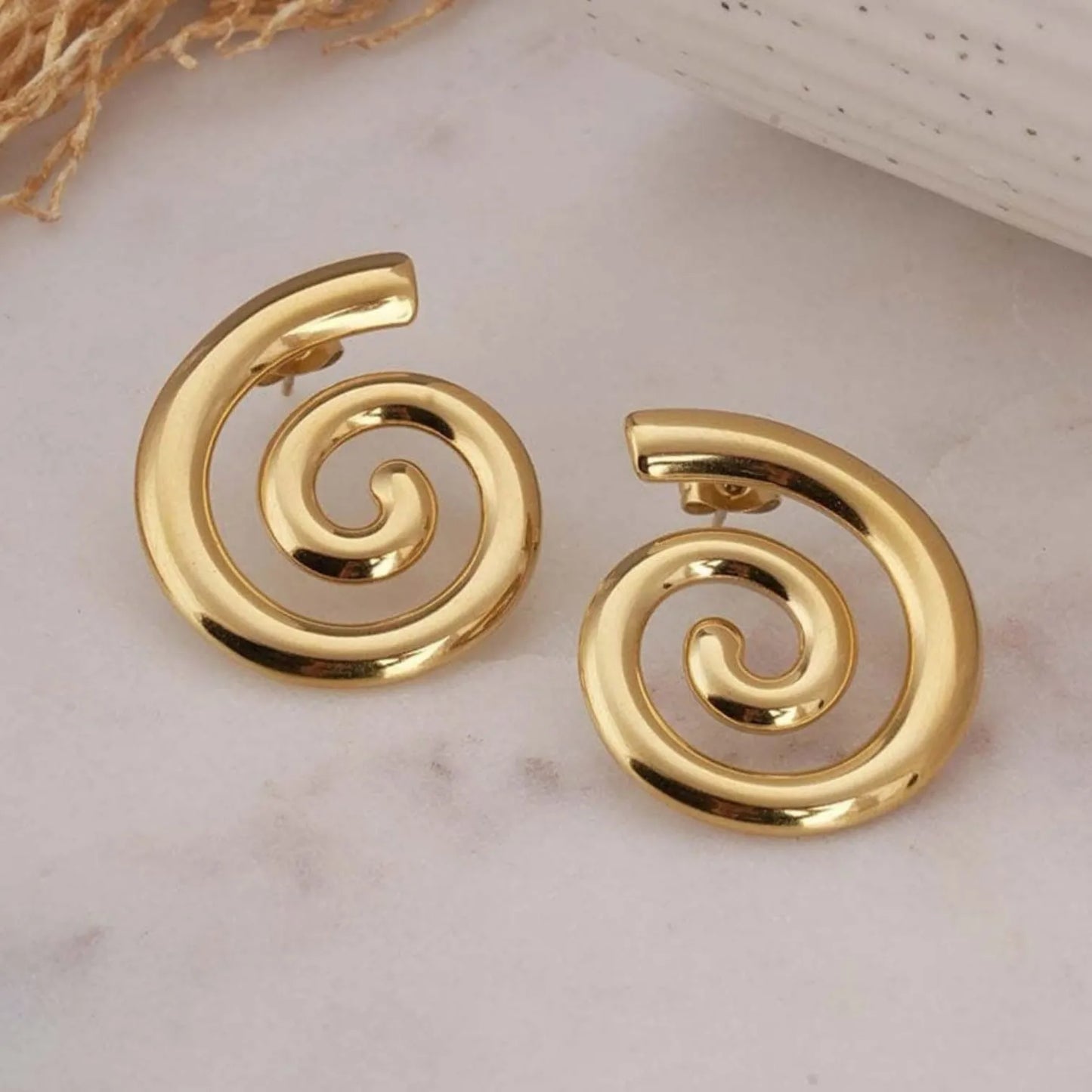 Aurora Spiral Gold Earrings