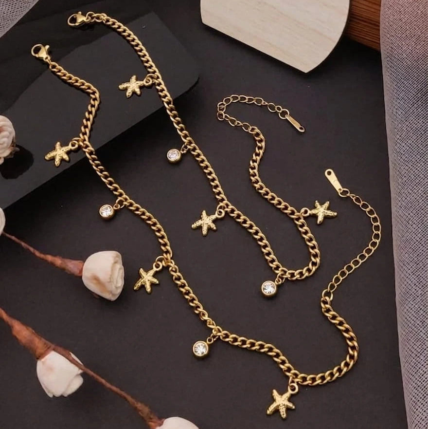 Starfish Charm Chain Bracelet