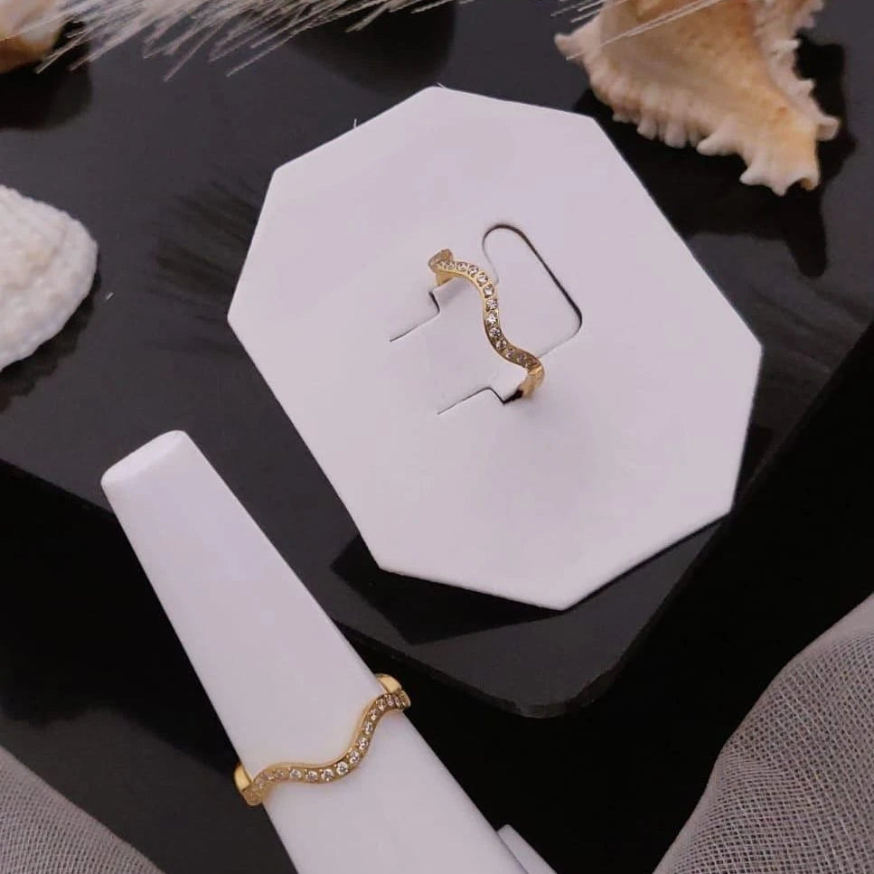 Wave Crystal Band Ring