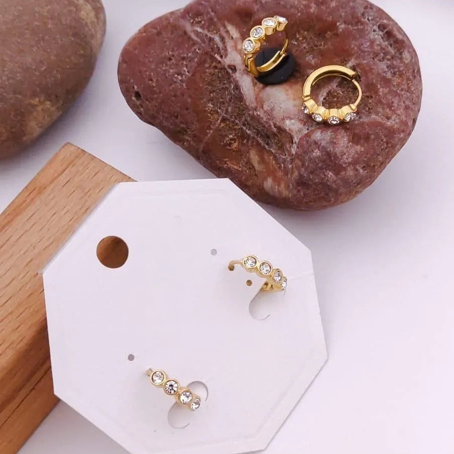 Crystal Curve Mini Hoop Earrings