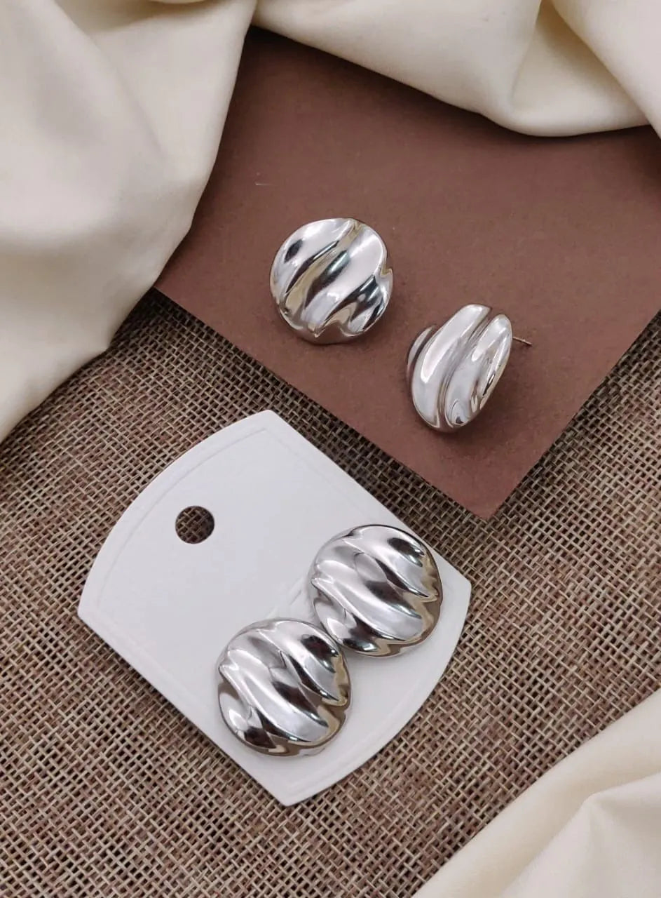 Elegant Anti-Tarnish Silver Wave Earrings
