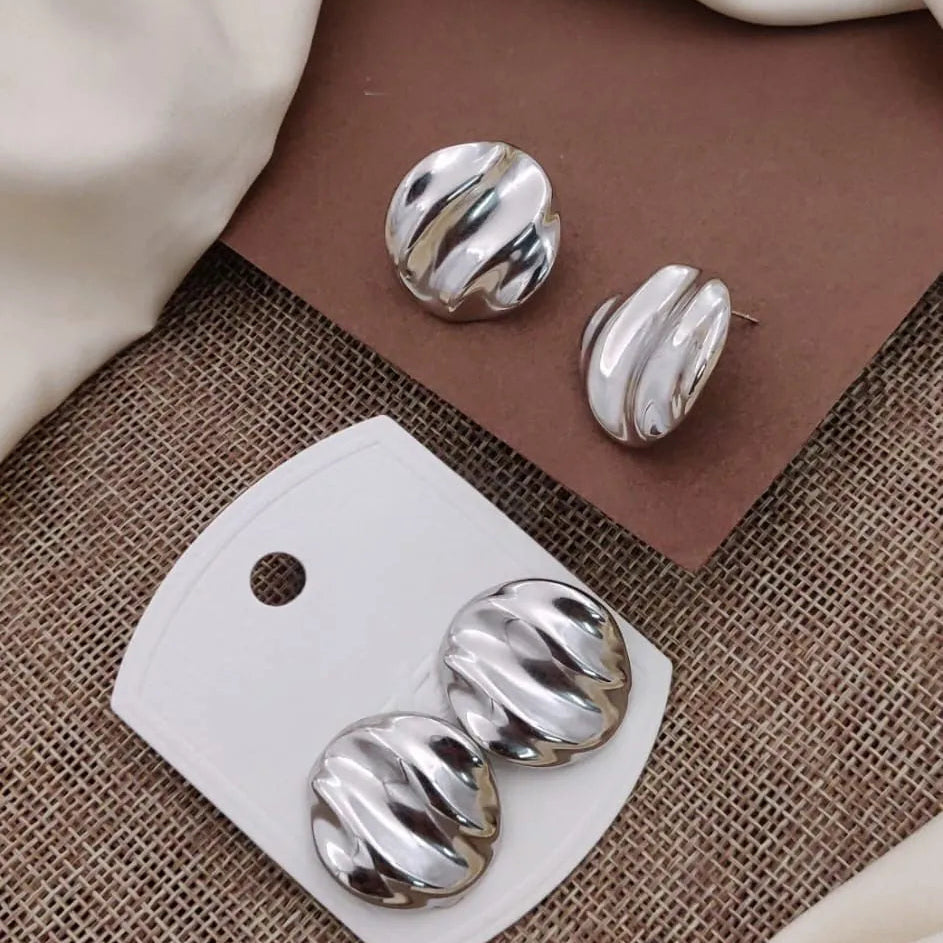 Elegant Anti-Tarnish Silver Wave Earrings