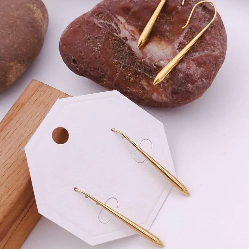 Elegant Long Drop Gold Earrings