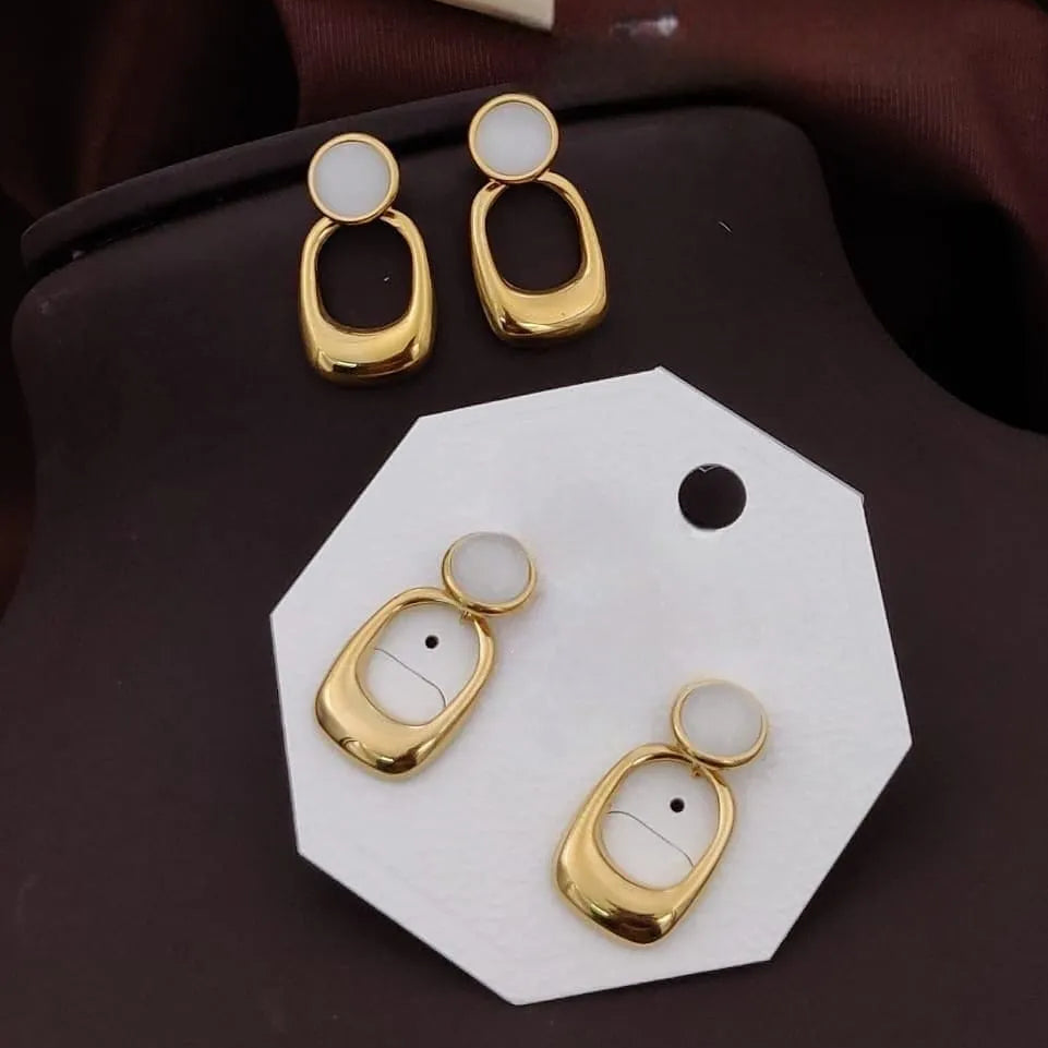 Elegant Round Top Drop Earrings