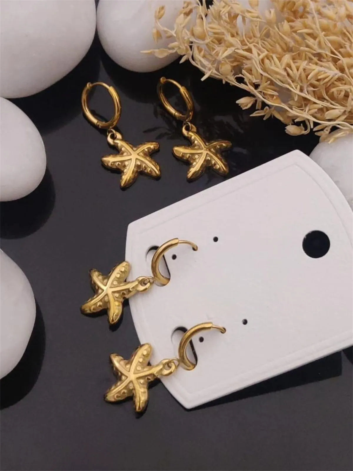 Starfish Charm Hoop Earrings