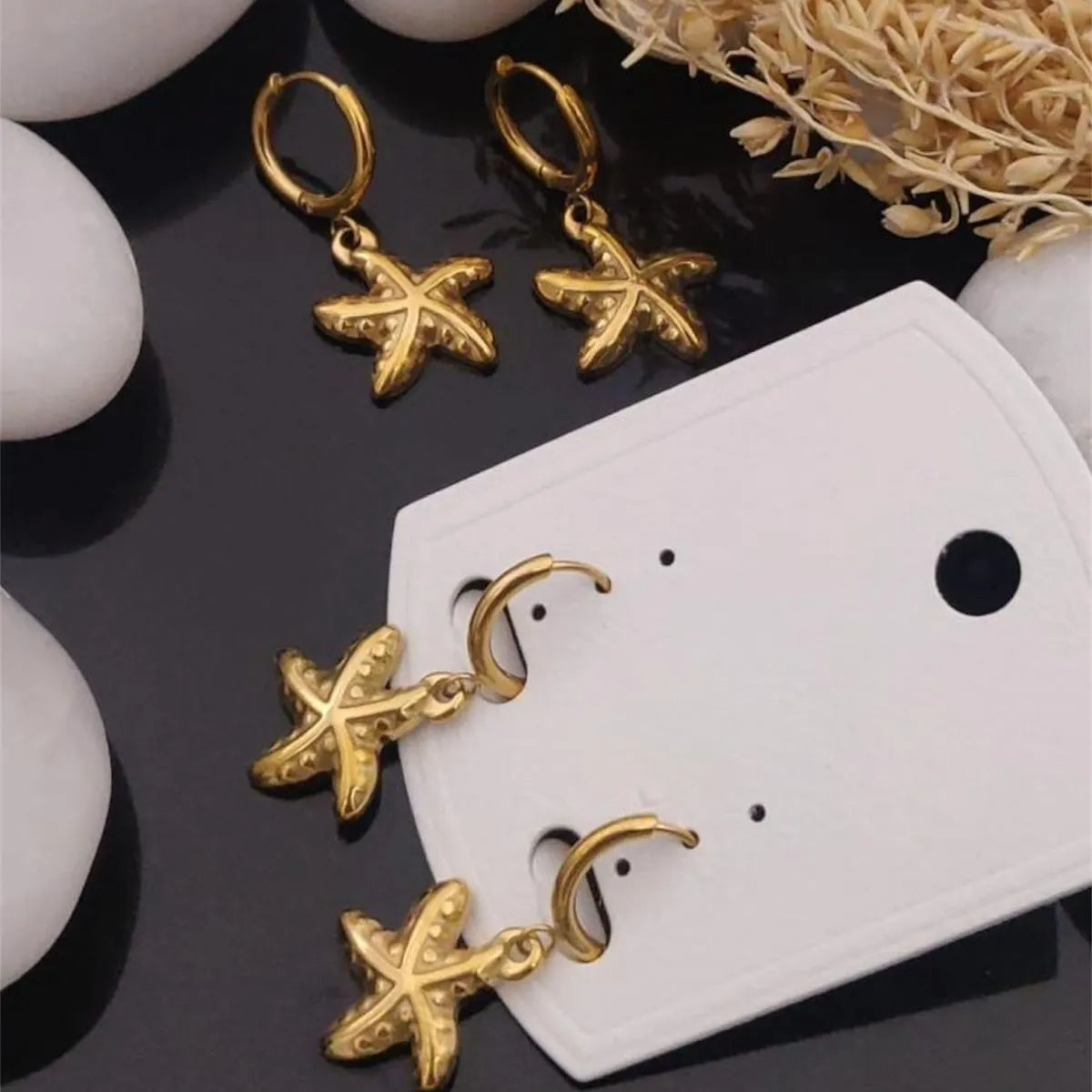 Starfish Charm Hoop Earrings