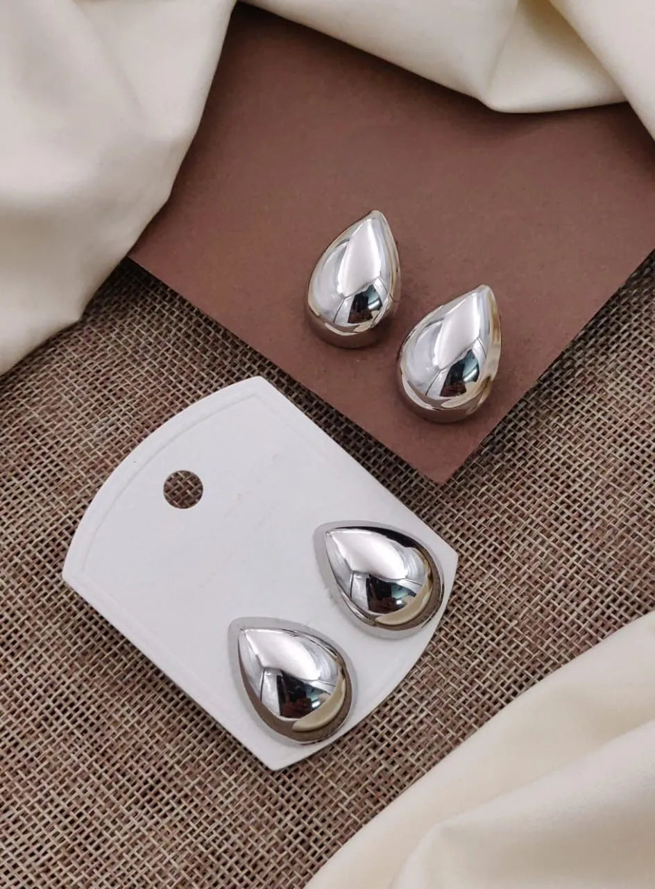 Sleek Teardrop Silver Earrings