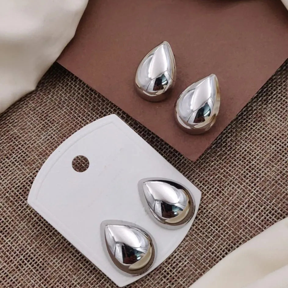 Sleek Teardrop Silver Earrings