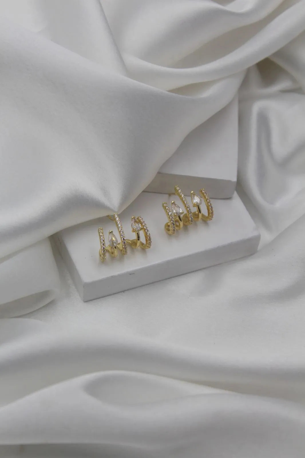 Teardrop Spiral Gold Earrings