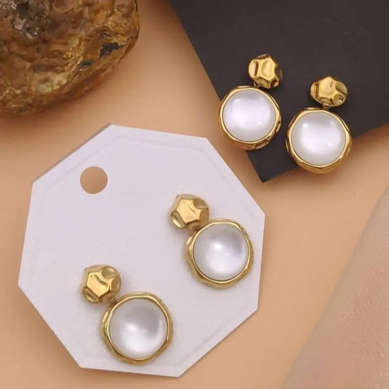 Abstract Pearl Drop Earrings