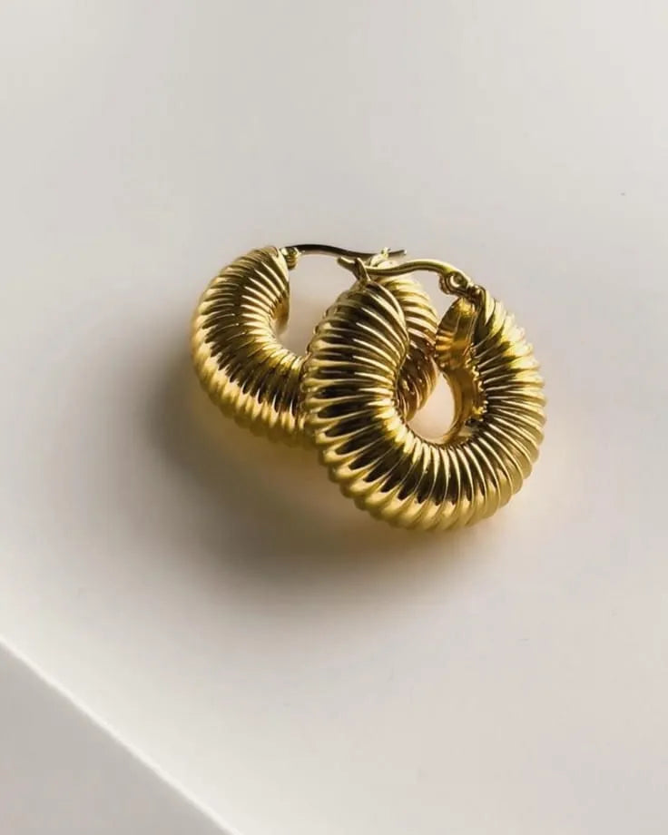 Ribbed Glow Hoop Earrings