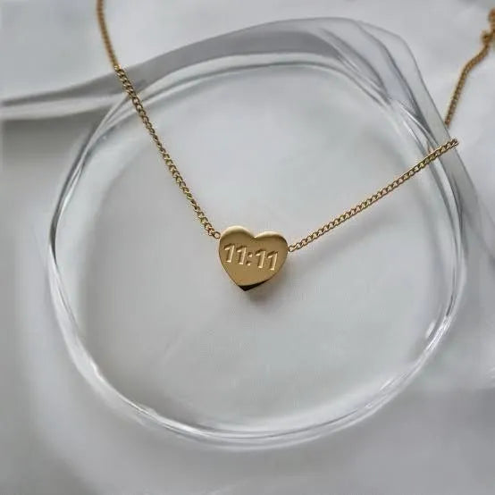 11:11 Heart Pendant Necklace