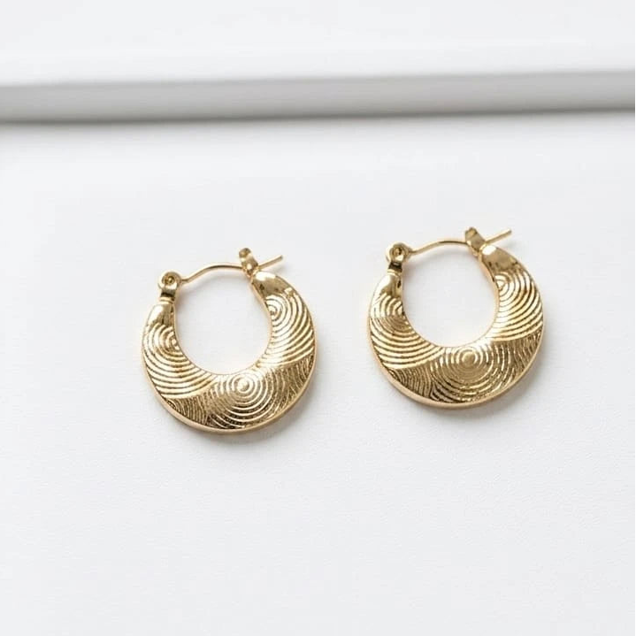 Aurelia Textured Gold Hoop Earrings