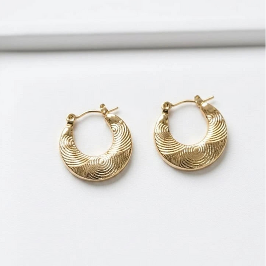 Aurelia Textured Gold Hoop Earrings