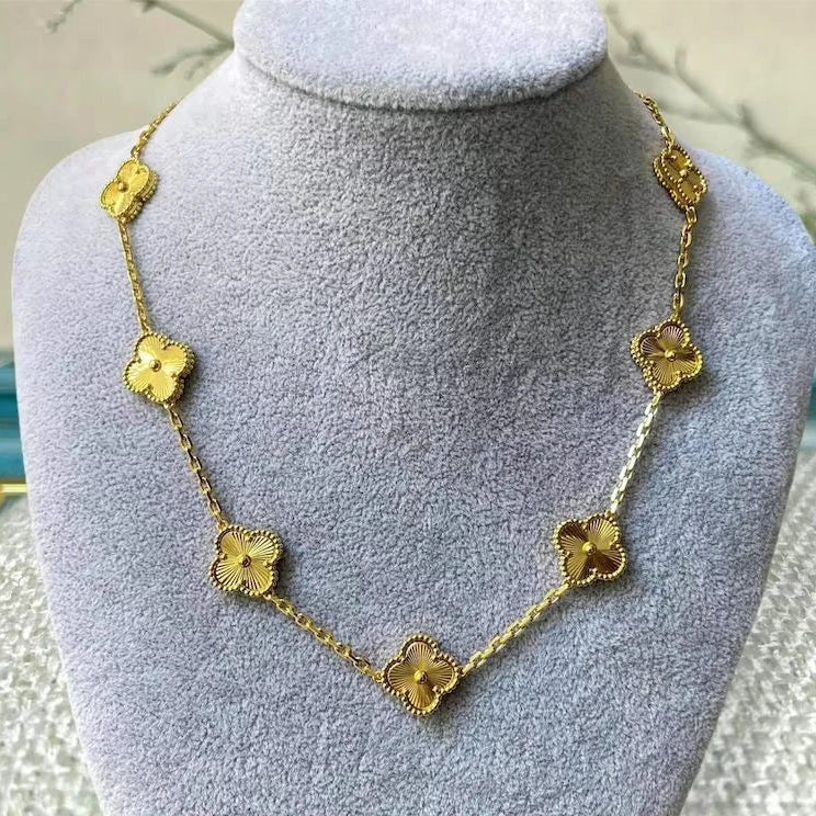 Aurelian Sunburst Clover Station Necklace