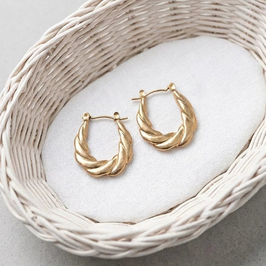 Aurielle Twist Gold Hoop Earrings