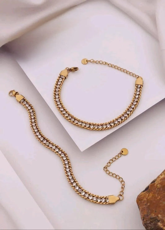 Crystal Gold Anti-Tarnish Bracelet
