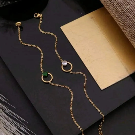 Charming Green White Gold Anti-Tarnish Bracelet