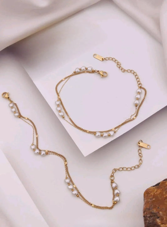 Elegant Pearl Gold Anti-Tarnish Bracelet