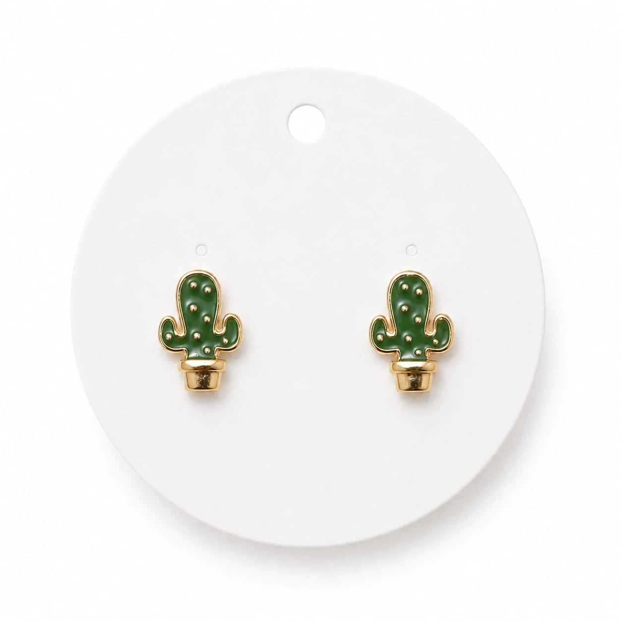 Cacti Charm Stud Earrings