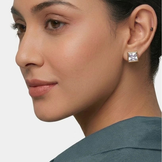 Celeste Crystal Square Stud Earrings